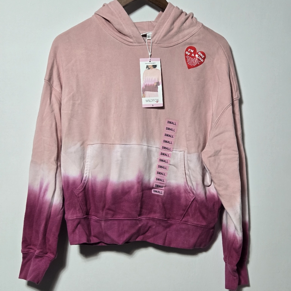 Wildfox Pink Dip Dye Hoodie Sweatshirt NWT